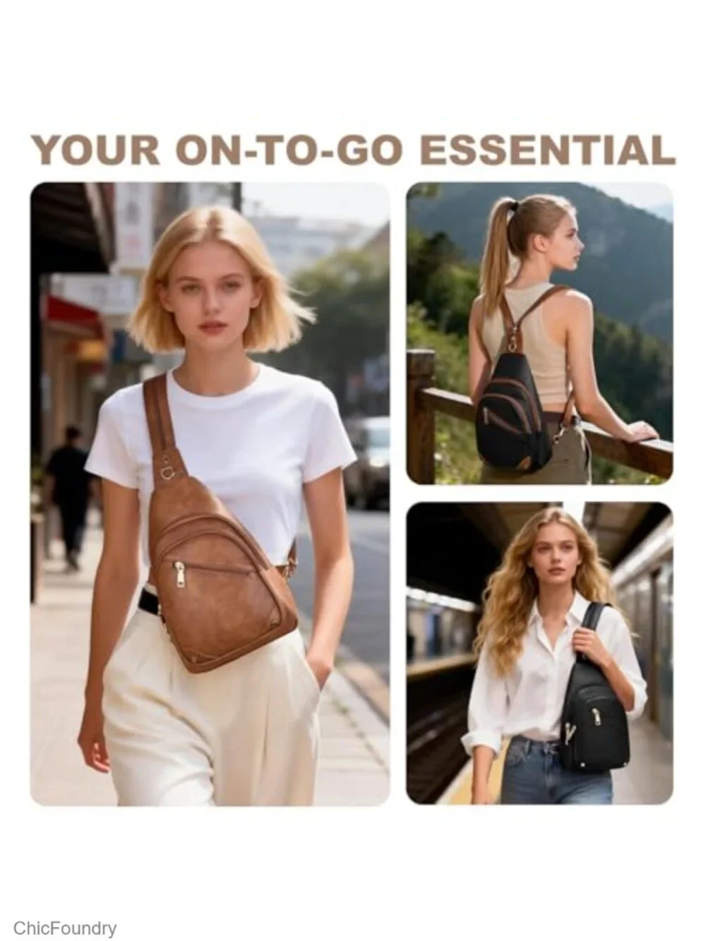 RFID Anti Theft Convertible Sling Backpack Crossbody Purse